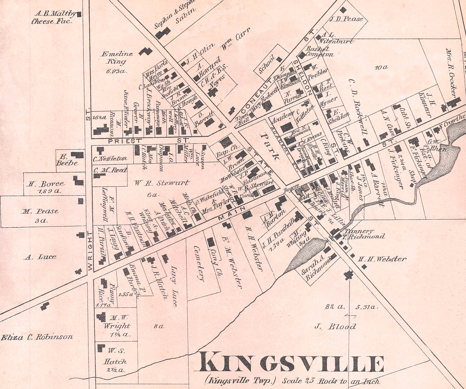 Kingsville 1874 Map print